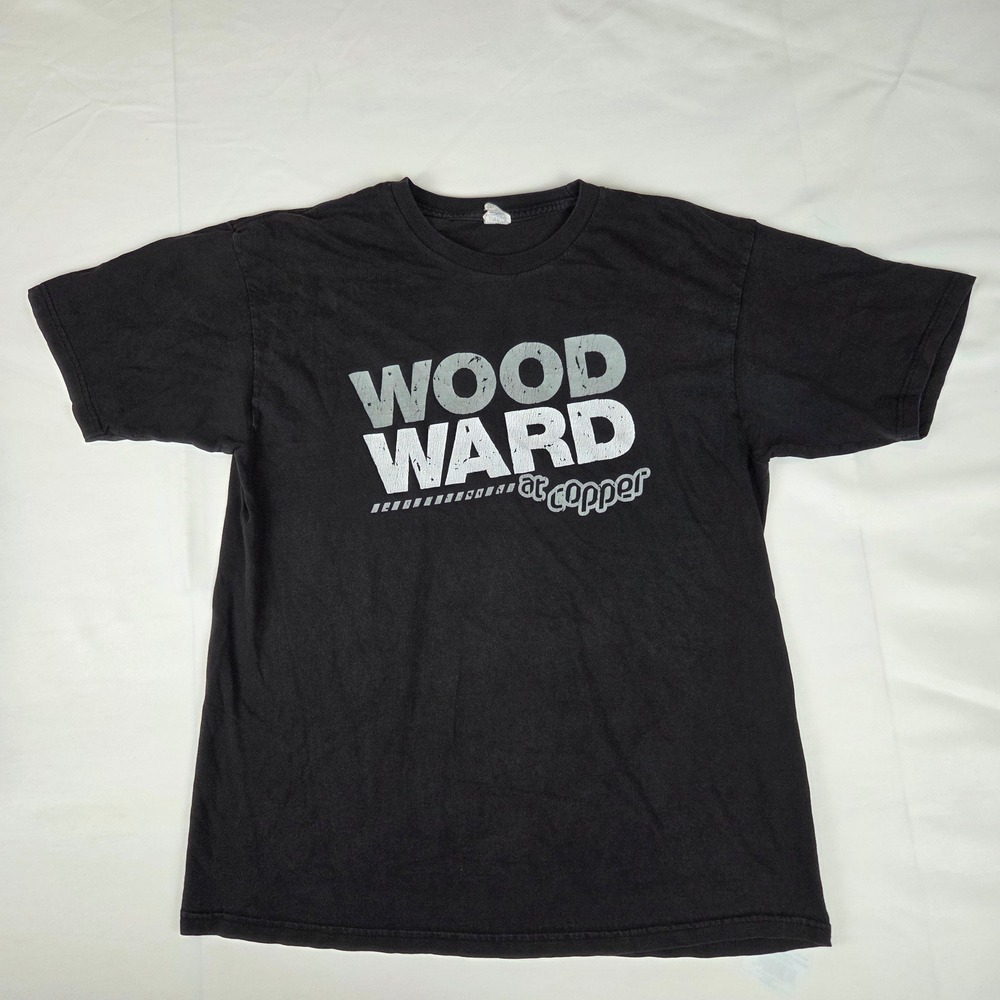 Woodward at Copper Fun Tees Men's Black Graphic Print T-Shirt Regular‎ Fit